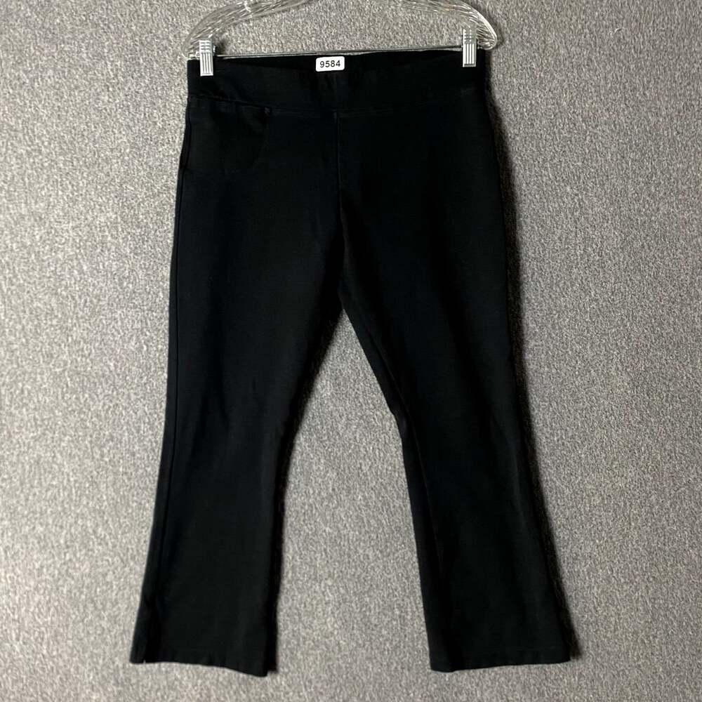 American Giant Women's Size 10 Black Pull On Modal Blend Ponte Kick Flare Pant
